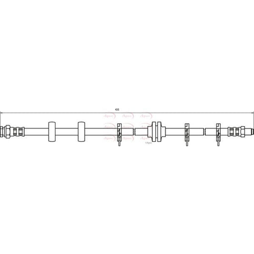 Apec Brake Hydraulic Hose Line Front fits Alfa Romeo 145 1994-1996 1.7
