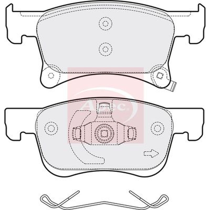Apec Front Brake Pad Set fits Opel Adam 2014-2018 1.0