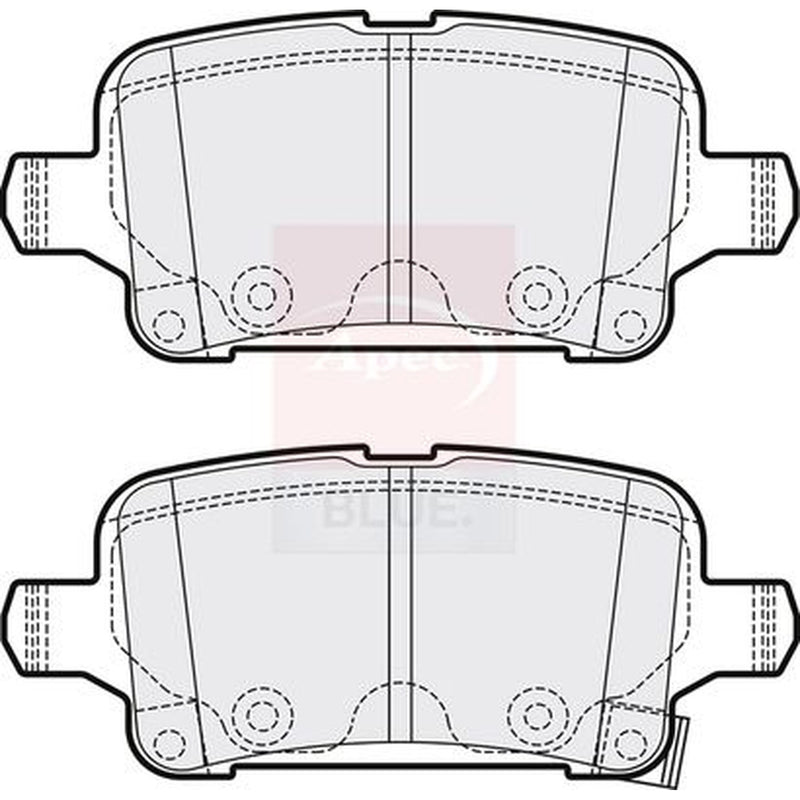 Apec Rear Brake Pad Set fits Opel Astra K 2015-2021 1.0 1.2 1.4 1.5 1.6