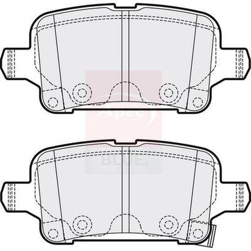 Apec Rear Brake Pad Set fits Opel Astra K 2015-2021 1.0 1.2 1.4 1.5 1.6