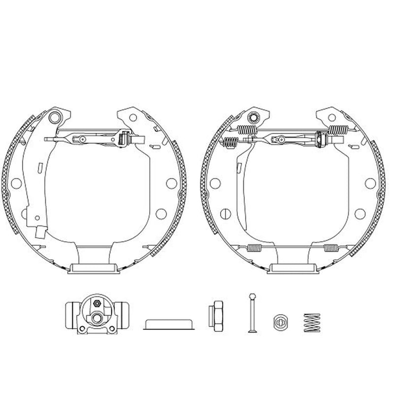 Mintex Brake Shoe Set Axle Kit fits Citroën Xsara 1997-2005 1.4 1.5 1.6 1.8 1.9