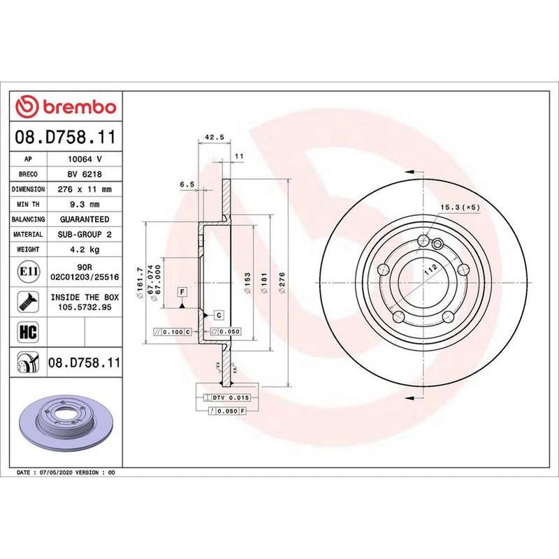 Brembo Front & Rear Brake Discs & Pads fits Mercedes-Benz A-Class 2019 on
