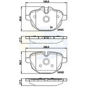 Comline Rear Brake Internally Vented Discs & Pads fits BMW 5 2009-2017