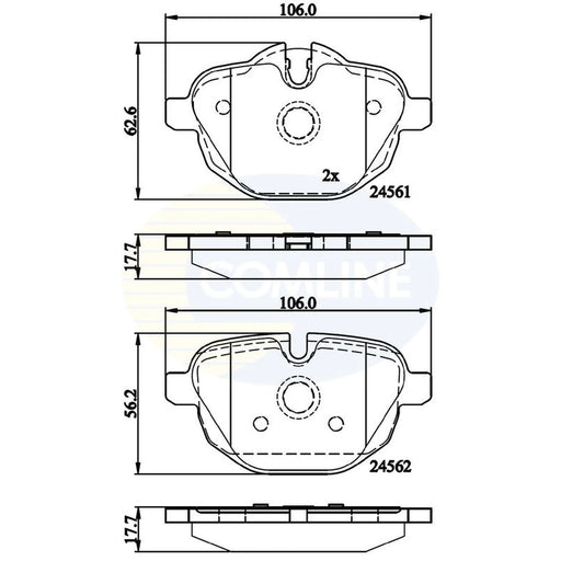Comline Rear Brake Internally Vented Discs & Pads fits BMW 5 2010-2017
