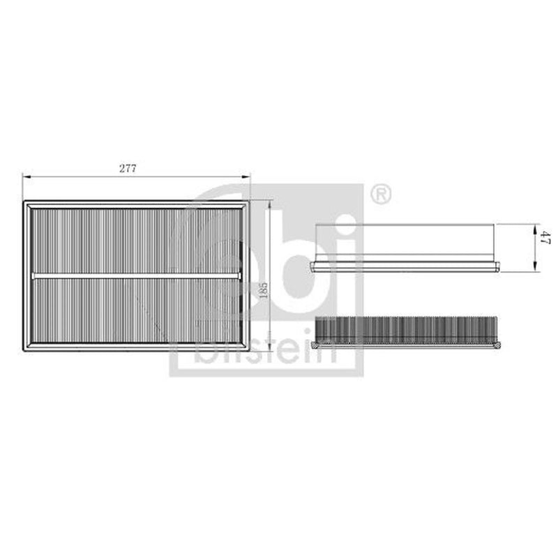 Febi Engine Air Filter 172471 OE 6KS129620 6KS129620A