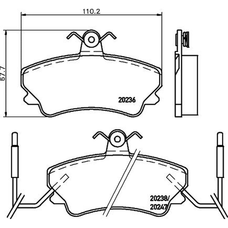 Mintex Front Brake Pad Set fits Renault Espace 1991-1996 2.0 2.1 2.2