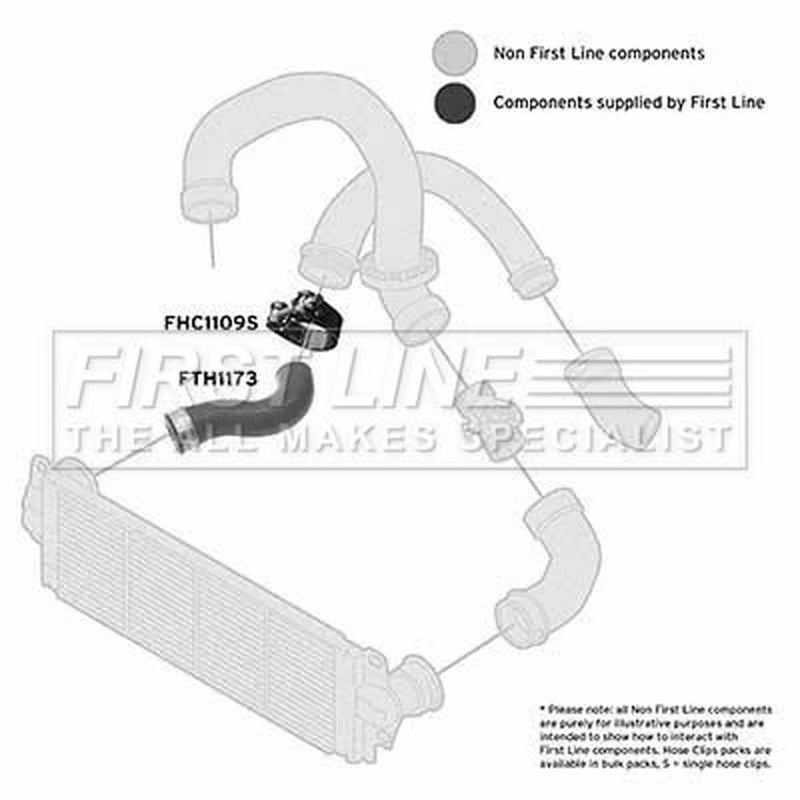First Line Intercooler Turbo Charge Air Hose fits VW California T5 Camper