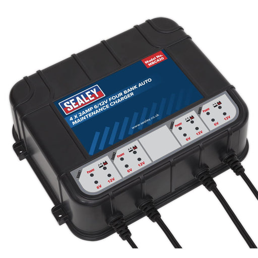Sealey Four Bank 6/12V 8A (4 x 2A) Auto Maintenance Charger MBC420 Sealey - Dynamic Drive