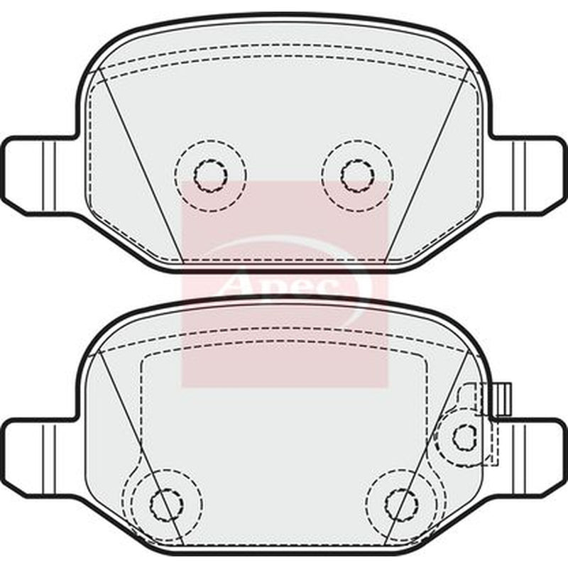 Apec Rear Brake Pad Set fits Fiat 500L 2012-2018 0.9 1.3 1.4 1.6