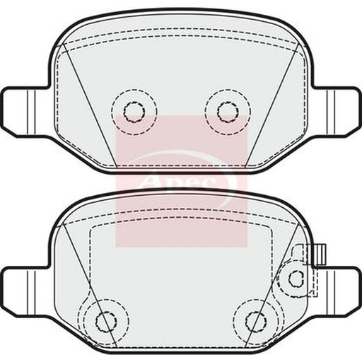 Apec Rear Brake Pad Set fits Fiat 500L 2012-2018 0.9 1.3 1.4 1.6