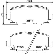 Mintex Rear Brake Pad Set fits Jeep Compass 2016-2017 1.4 1.6 2.0