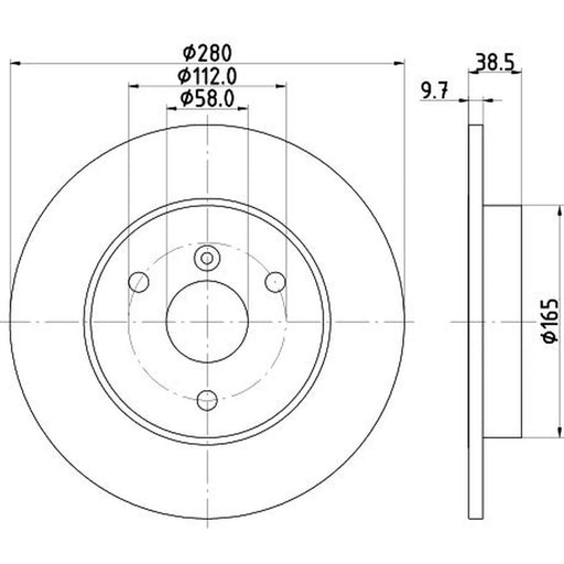 Mintex Brake Discs fits Smart Fortwo 2004-2013 0.6 0.7 0.8 1.0 450.332 450.335