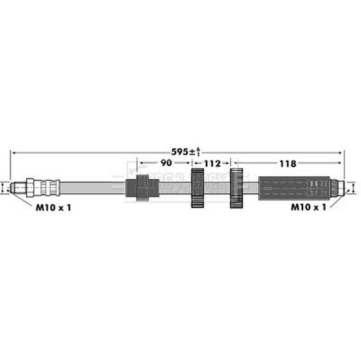 Borg & Beck Brake Hydraulic Hose Line Front Right BBH6835