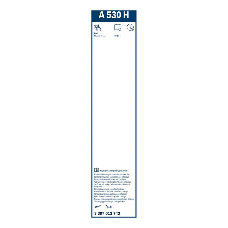 Bosch Wiper Wiper Blade 530mm — A530H fits Ford Mondeo V 2014-2022