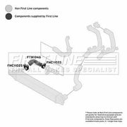 First Line Intercooler Turbo Charge Air Hose Front fits Citroën Nemo 2010 on 1.3