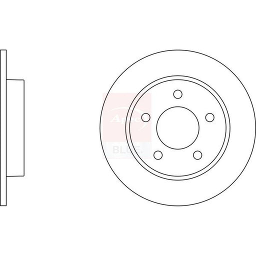 Apec 2 x Solid Brake Discs fits Mazda 3 2003-2014 1.3 1.6