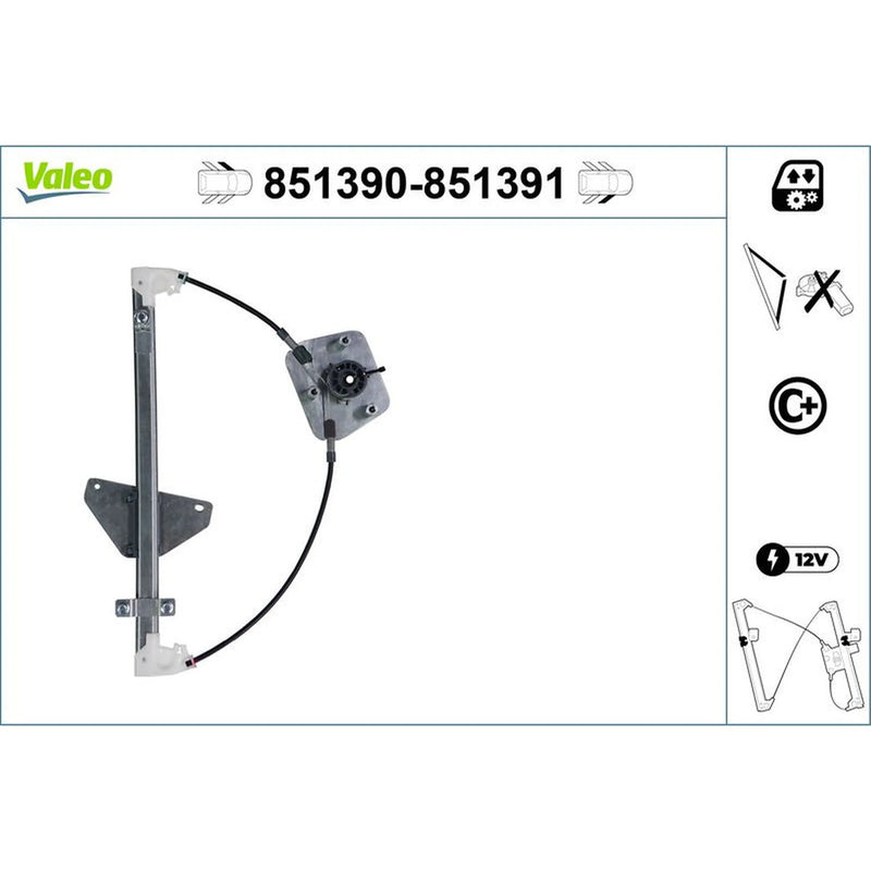 Valeo Electric Window Regulator Lifter Left Front 851390
