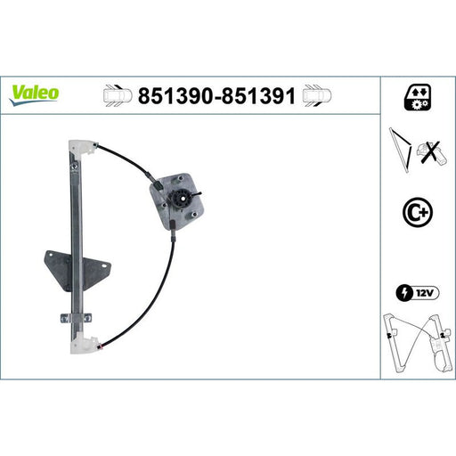 Valeo Electric Window Regulator Lifter Right Front 851391