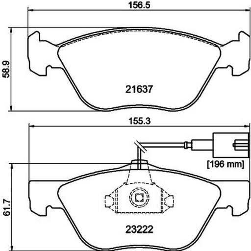 Mintex Front Brake Pad Set fits Alfa Romeo 166 1998-2007 2.0 2.4