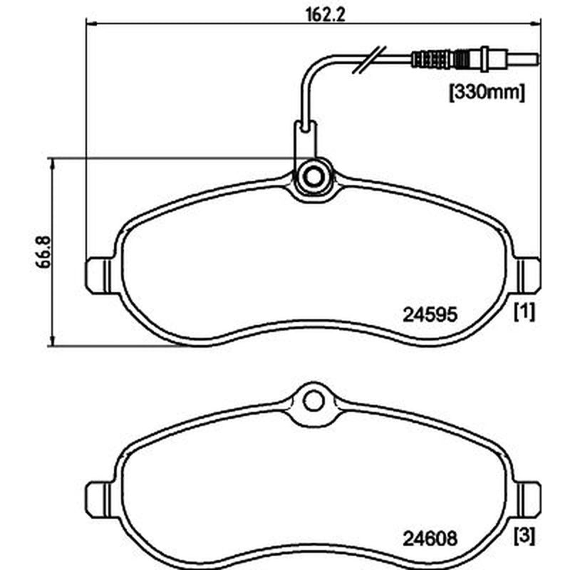 DON Front Brake Pad Set fits Citroën Dispatch II 2007-2016 1.6 2.0