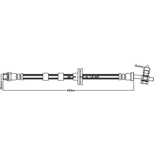 Juratek Brake Hydraulic Hose Line Front fits Land Rover Freelander I 1998-2006