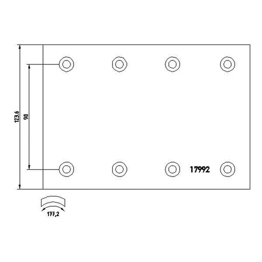 DON Don Cv Brake Lining Set fits Volvo F12 1977-1995