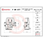 Brembo Brake Caliper Assembly fits Mercedes-Benz Sprinter 3,5-T 2020-2023