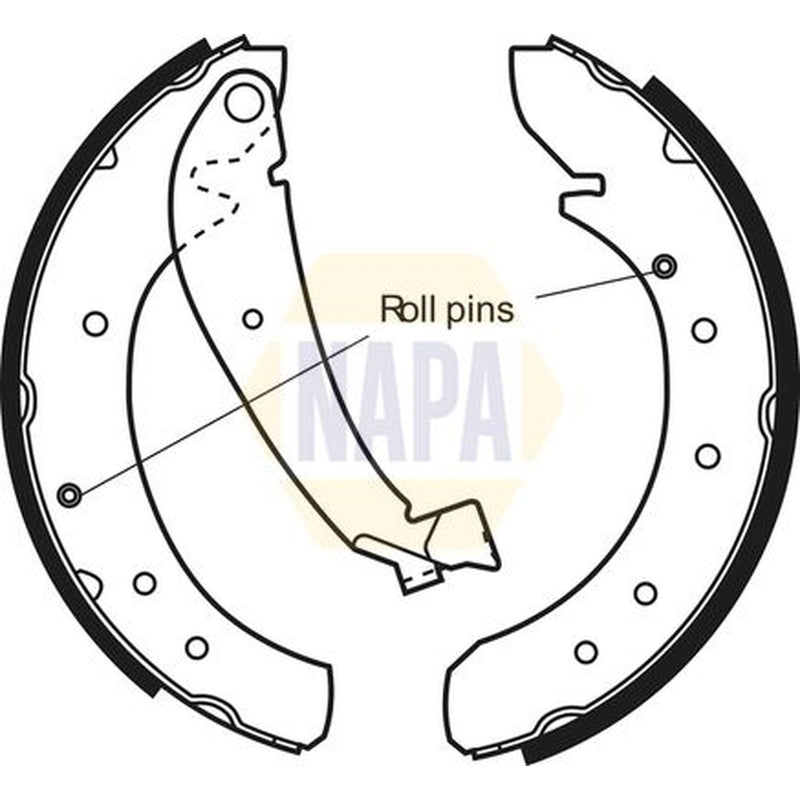 NAPA Brake Shoe Set Axle Kit fits Citroën Dispatch II 2007-2016 1.6 2.0