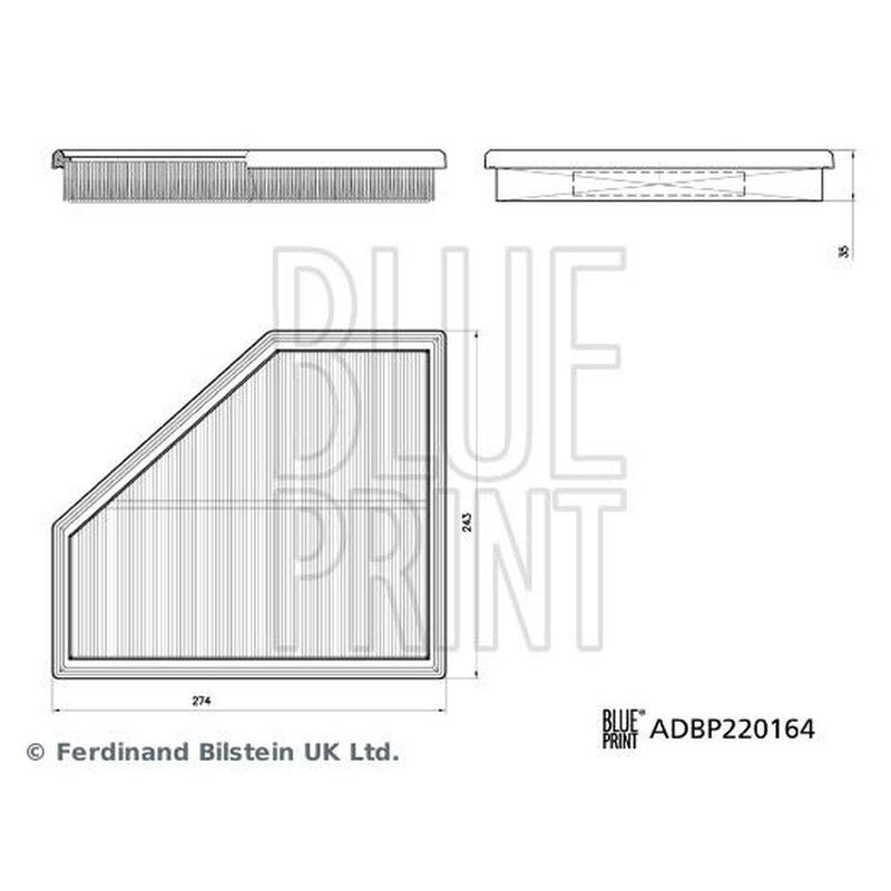 Blue Print Engine Air Filter Right fits BMW 2 2022 on