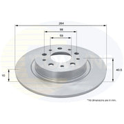 Comline Rear Brake Solid Discs & Pads fits Fiat Tipo 2015-2020 1.0 1.3 1.4 1.6