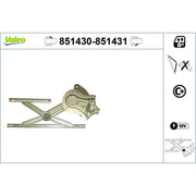 Valeo Electric Window Regulator Lifter Right Front 851431