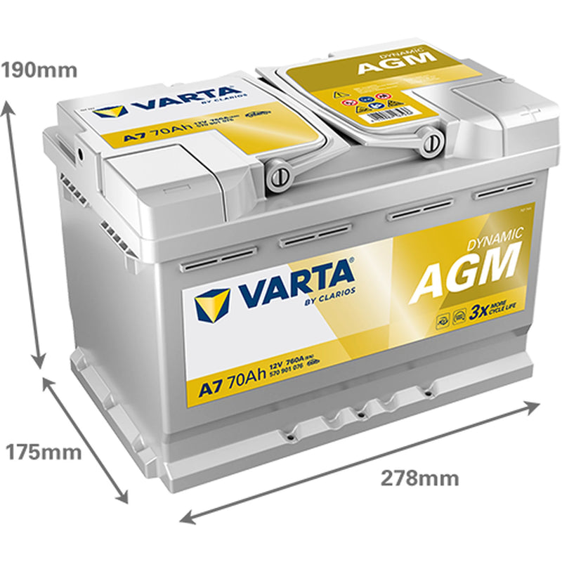 Varta Battery 12V 70Ah 760A 570901076