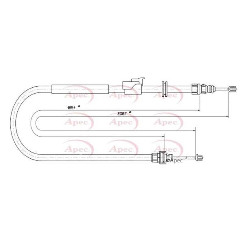 Apec Handbrake Cable Right Rear fits Ford Galaxy II 2006-2015 1.8 2.0
