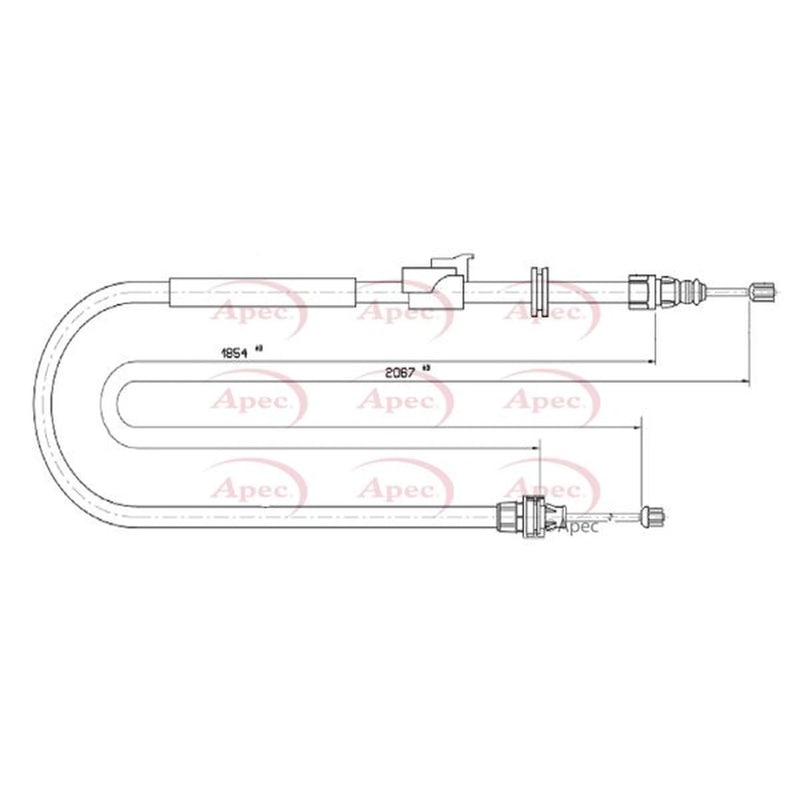 Apec Handbrake Cable Right Rear CAB1026