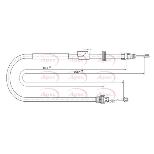 Apec Handbrake Cable Right Rear fits Ford Galaxy II 2006-2015 1.8 2.0