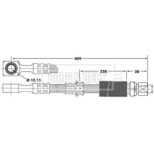 Borg & Beck Brake Hydraulic Hose Line Front Right BBH6705