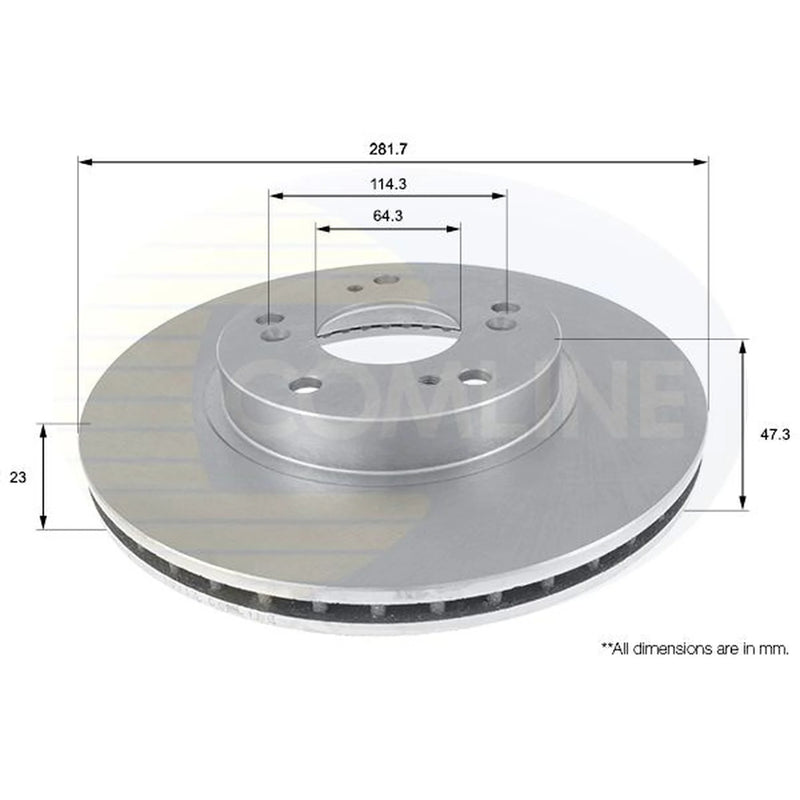 Comline Front & Rear Brake Discs & Pads fits Honda Civic VII 2000-2005 1.4 1.6