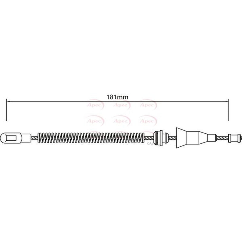 Apec Handbrake Cable Left Rear fits Opel Astra F Estate 1991-1998 1.6
