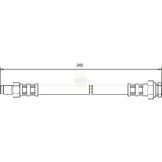NAPA Brake Hydraulic Hose Line Rear fits Abarth 500 / 595 / 695 2008 on 1.4