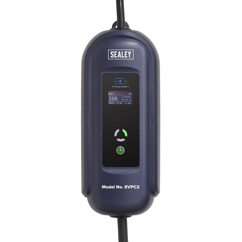 Sealey Portable EV Charger Type 2 to UK 10A 5m Cable EVPC2 Sealey - Dynamic Drive