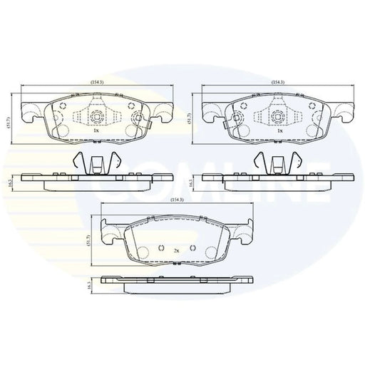 Comline Front Brake Internally Vented Discs & Pads fits Toyota Yaris 2020 on 1.5