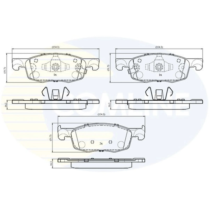Comline 4 x Front Brake Pad Set fits Toyota Aygo X 2022 on 1.0