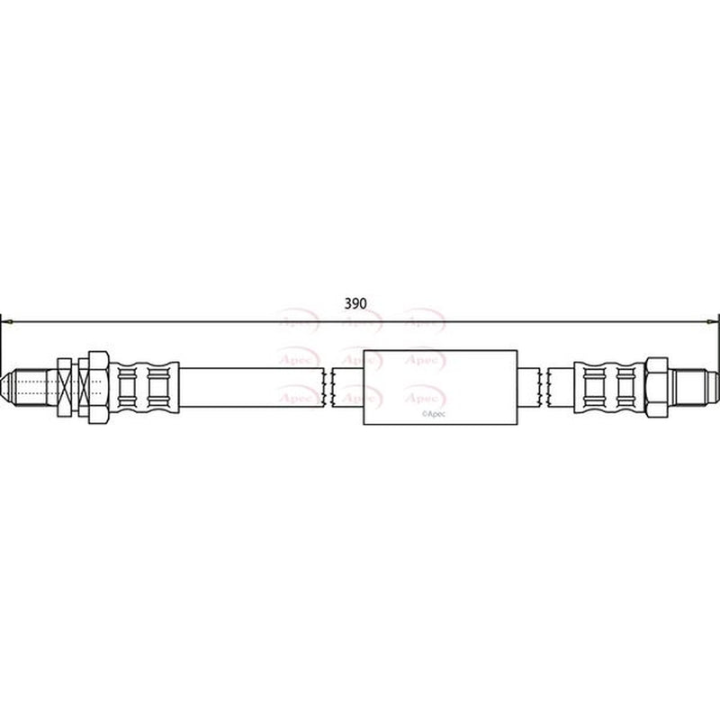 Apec Brake Hydraulic Hose Line Rear fits Ford Ka 1996-2008 1.3 1.6