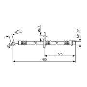 Bosch Brake Hydraulic Hose Line Front Left fits Toyota Rav 4 1994-2000 2.0