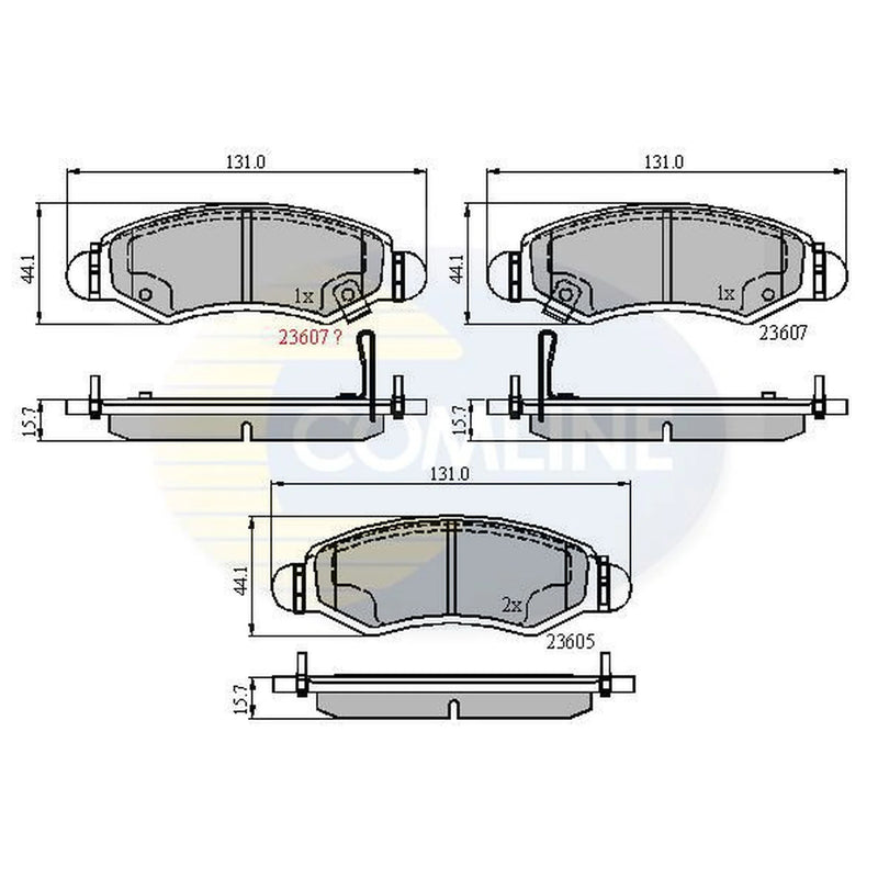 Comline 4 x Front Brake Pad Set fits Opel Agila A 2000-2007 1.0 1.2 1.3