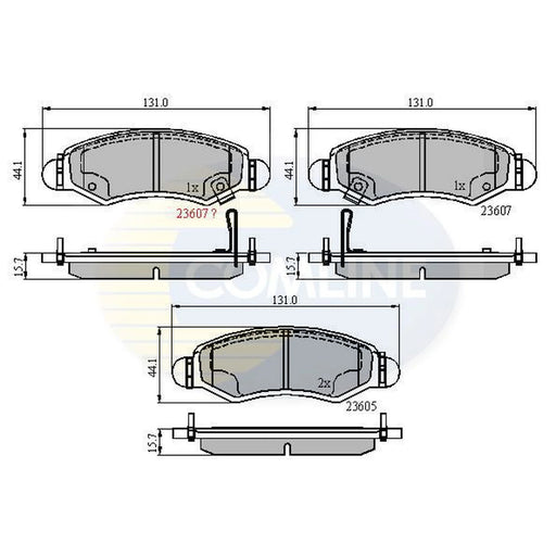 Comline 4 x Front Brake Pad Set fits Opel Agila A 2000-2007 1.0 1.2 1.3