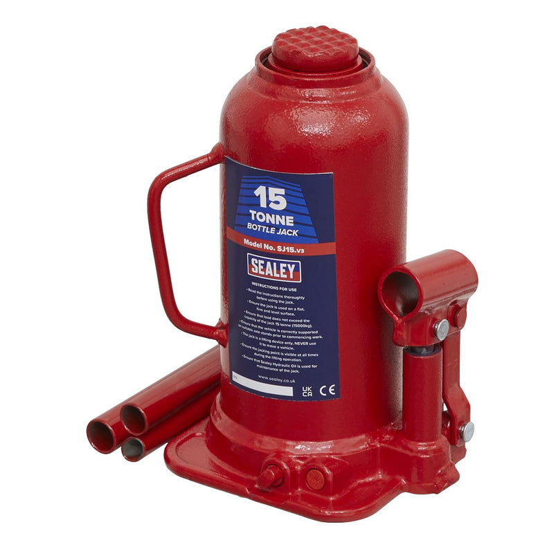 Sealey Bottle Jack 15 Tonne SJ15 Sealey - Dynamic Drive