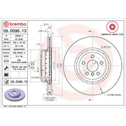 Brembo Rear Brake Aluminium Brake Disc Hub Discs & Pads fits BMW 6 Gran Turismo
