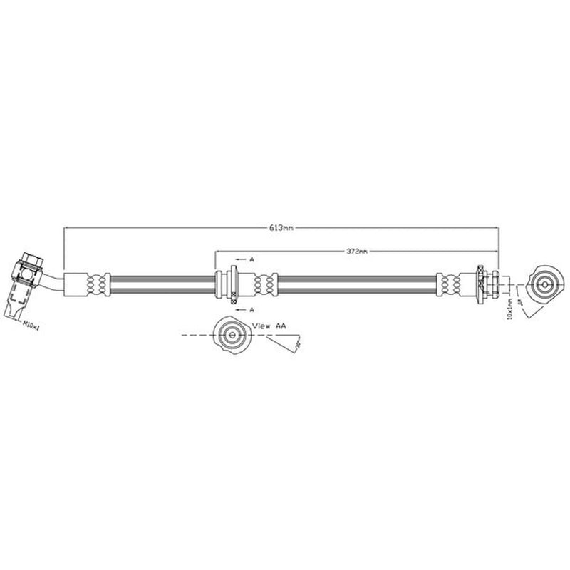 Juratek Brake Hydraulic Hose Line Front Right fits Nissan Qashqai II 2013-2015