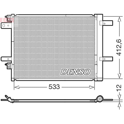 Denso Air Conditioning Condenser fits Citroën C5 Aircross 2018-2019